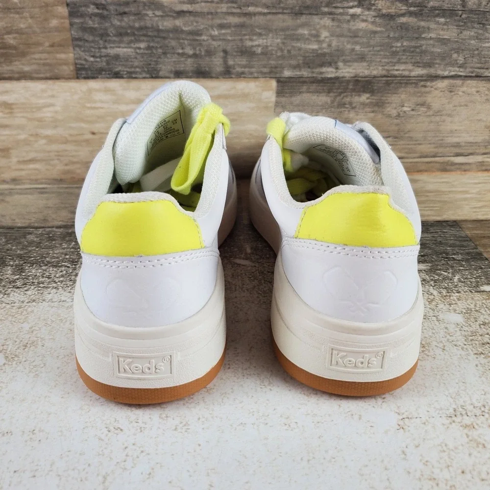 Keds The Court Womens Shoes Sz 6 White Multi Leather Lace Up Pickleball Sneakers